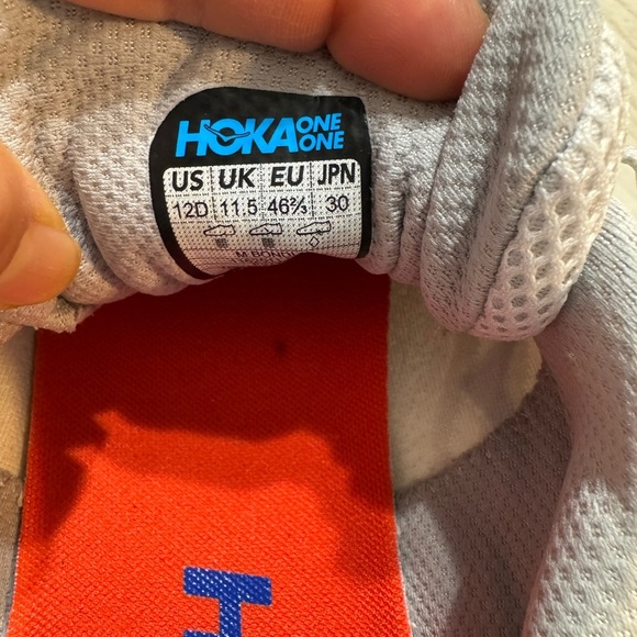 Hoka One One White and Blue Athletics size 12D Shoes - Picture 8 of 8